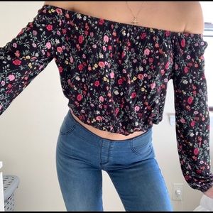Floral Off-Shoulder Crop Top